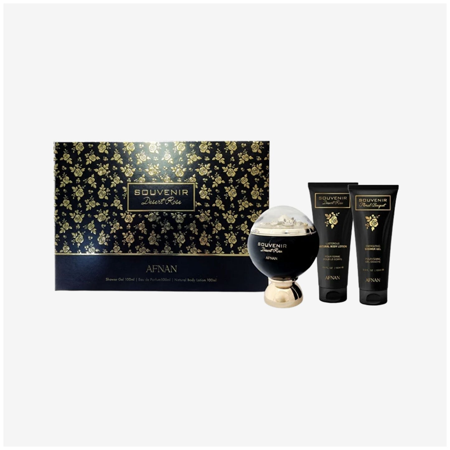 Estuche Afnan Souvenir Desert Rose EDP 3 Pzas