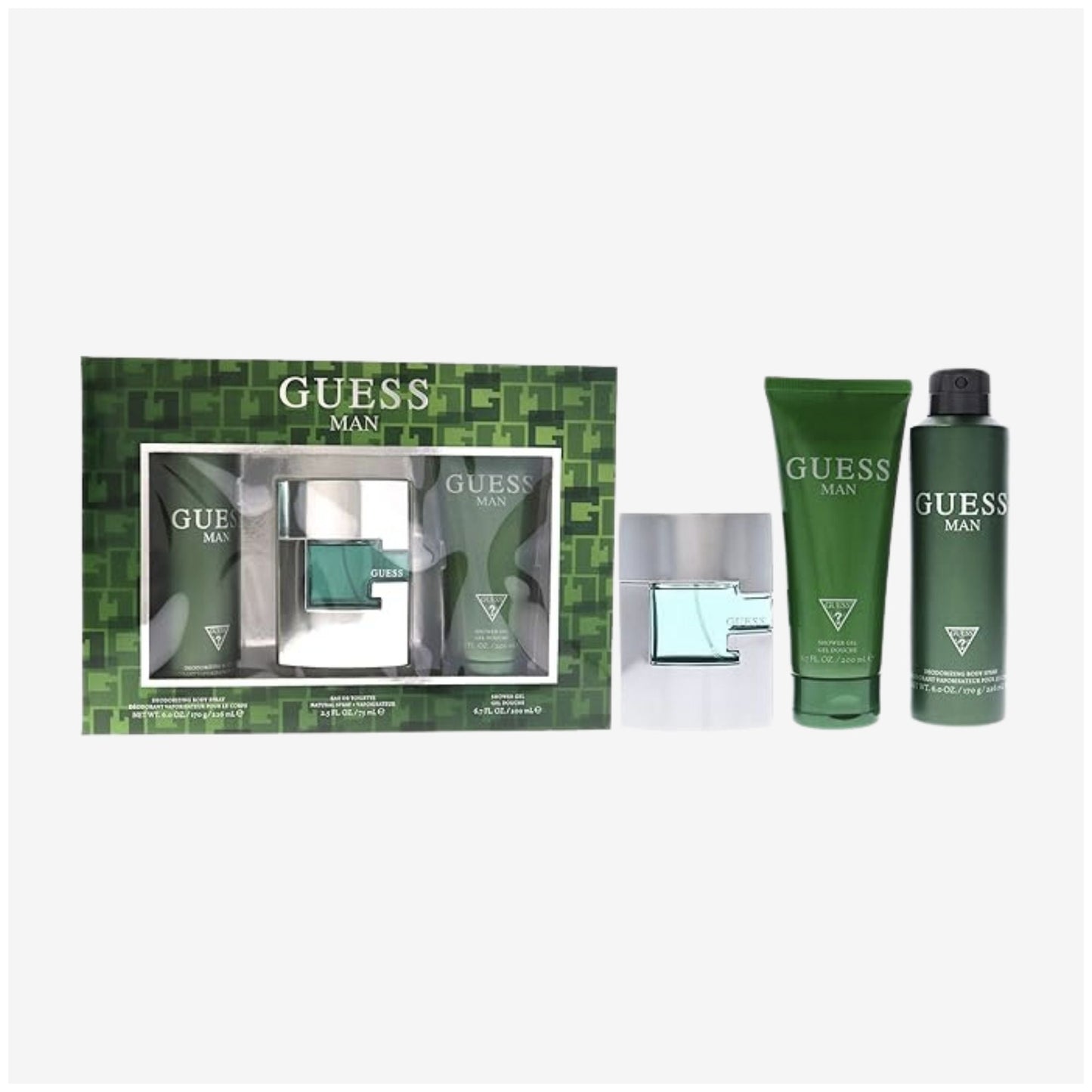 Estuche Guess Verde 3 Pcs 2.5Oz